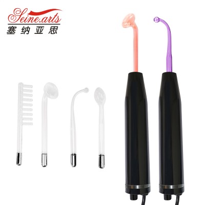 2020 Facial Spa Salon Portable High Frequency Skin Care Spa 4 In 1 Electrode Wand Beauty Machine Device (LW-028)